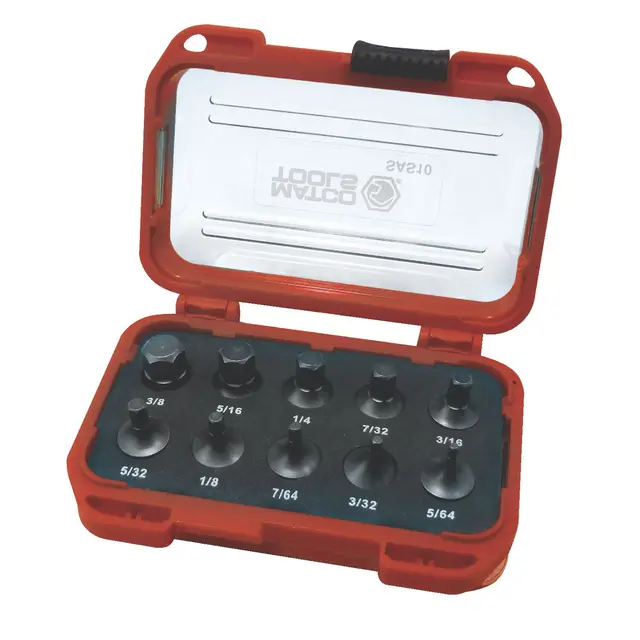 10 PIECE 1/4" DRIVE STUBBY SAE HEX SET