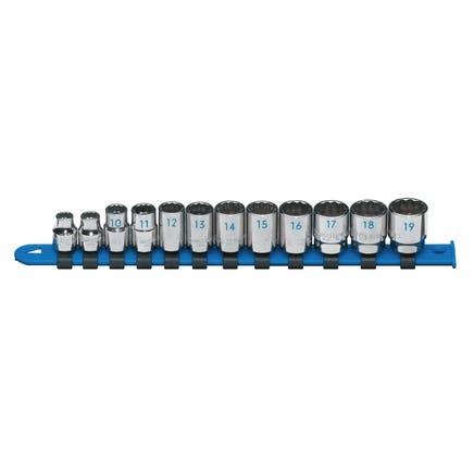 12 PIECE 3/8" DRIVE METRIC 12 POINT CHROME SOCKET SET