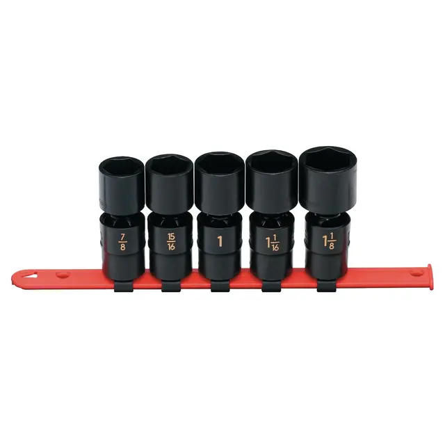 1/2" DRIVE 5 PIECE SAE 6 POINT UNIVERSAL IMPACT SOCKET SET