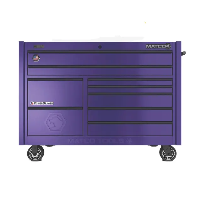 57" x 28" DOUBLE-BAY 4s SERIES TOOLBOX (ELECTRIC PURPLE/BLACK)