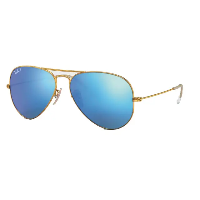 RAYBAN® AVIATOR FLASH MATTE GOLD WITH BLUE LENS
