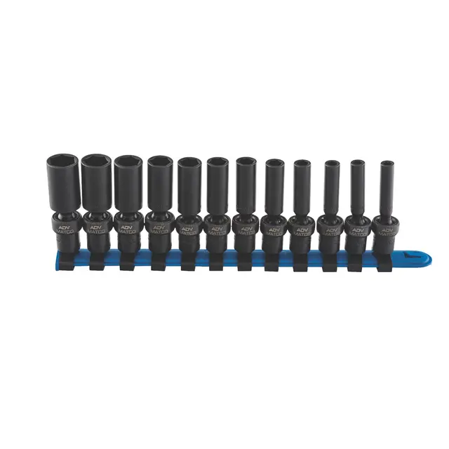 12 PIECE 1/4" DRIVE METRIC ADV DEEP UNIVERSAL IMPACT SOCKET SET