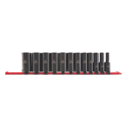 12 PIECE 3/8" DRIVE SAE 6 POINT ADV DEEP IMPACT SOCKET SET