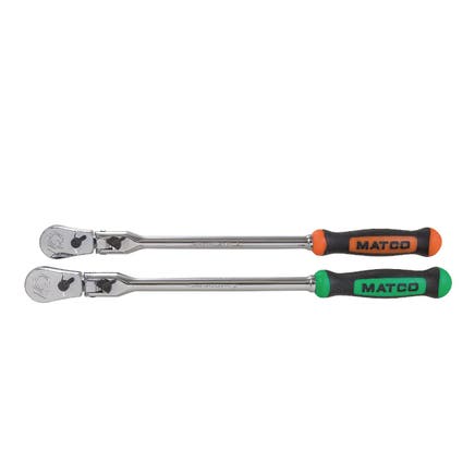 1/4" DRIVE 10-3/4" LONG LOCKING FLEX RATCHET WITH ERGO HANDLE - GREEN