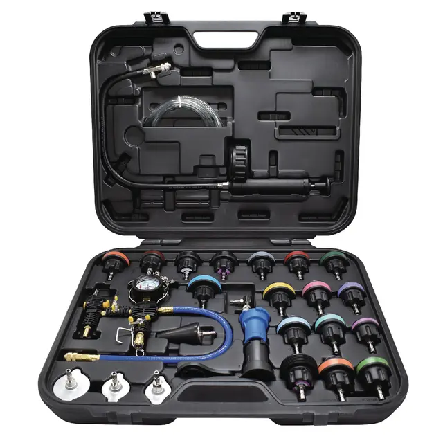 30 PIECE MASTER COOLING SYSTEM PRESSURE TEST KIT AND VACUUM REFILL KIT