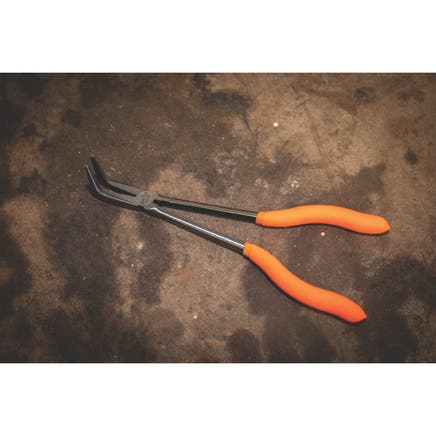 11" EXTRA LONG 90˚ NEEDLE NOSE PLIERS - ORANGE