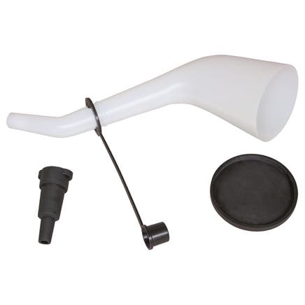 RIGHT ANGLE FUNNEL WITH LID AND CAP