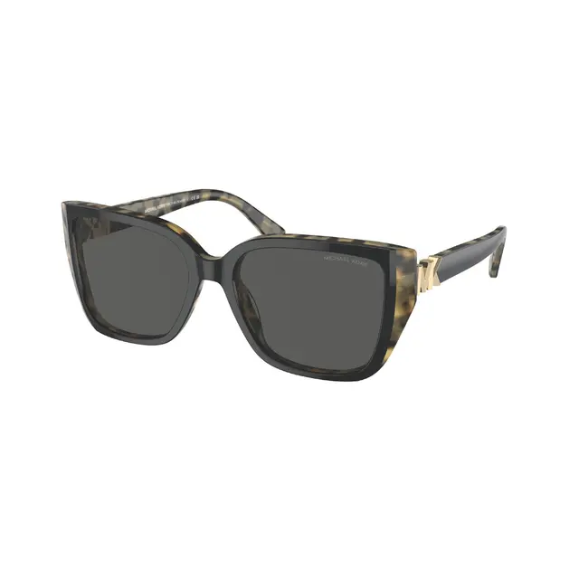 MICHAEL KORS ACADIA PEARLD BLACK HAVANA/DARK GRAY WITH GRAY LENSES