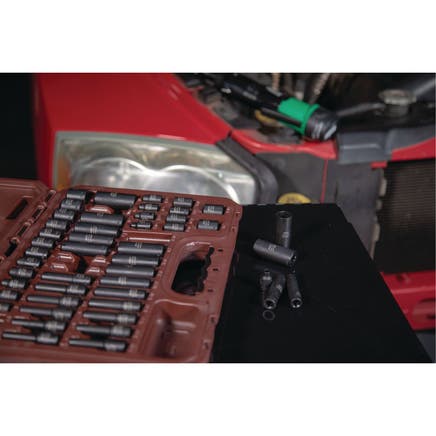 48 PIECE 1/4" DRIVE METRIC AND SAE 6 POINT ADV STANDARD AND DEEP IMPACT SOCKET SET