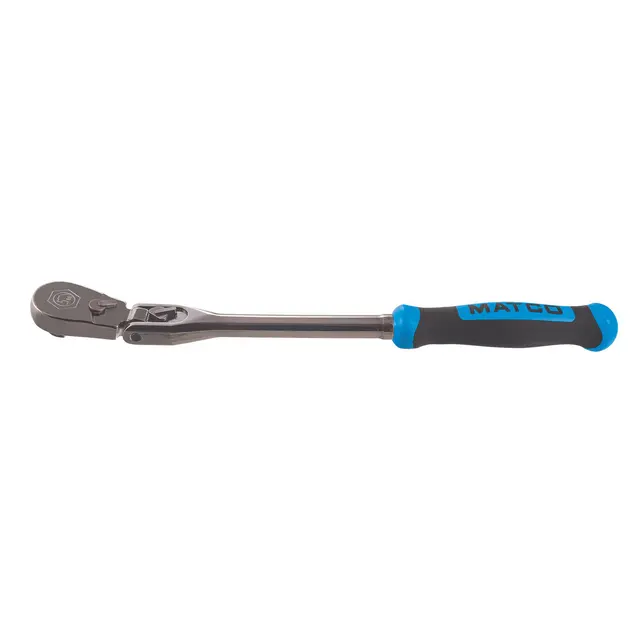 3/8" DRIVE 12-1/2" EIGHTY8 TOOTH BLACK NICKEL LOCKING FLEX RATCHET WITH ERGO HANDLE - BLUE