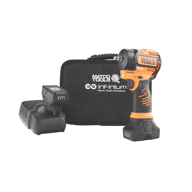 16V CORDLESS INFINIUM™ 3/8" DRIVE STUBBY IMPACT WRENCH KIT - ORANGE