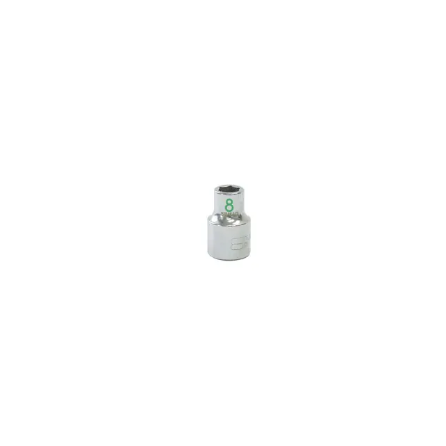 3/8" DRIVE 8MM METRIC 6 POINT CHROME SOCKET - GREEN