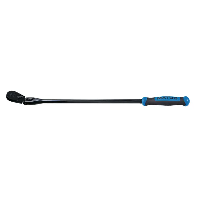 1/2" DRIVE 27-3/8" EIGHTY8 TOOTH BLACK CHROME LOCKING FLEX RATCHET WITH ERGO HANDLE - BLUE