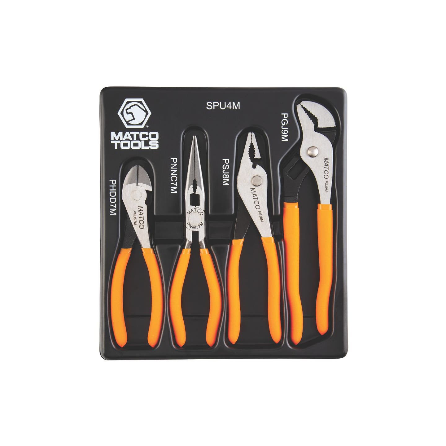 4 PIECE UNIVERSAL PLIERS SET - ORANGE