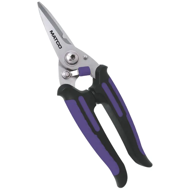 HEAVY-DUTY SCISSORS WITH CABLE CUTTER - PURPLE