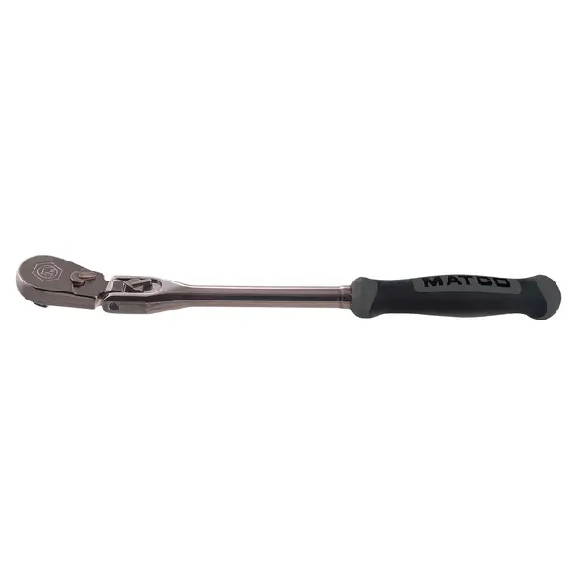 3/8" DRIVE 12-1/2" EIGHTY8 TOOTH BLACK NICKEL LOCKING FLEX RATCHET WITH ERGO HANDLE - SHADOW GRAY