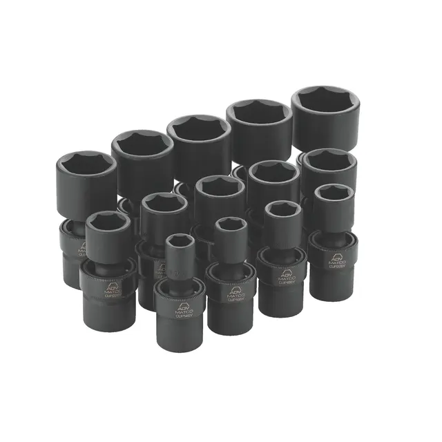 14 PIECE 1/2" DRIVE SAE 6 POINT ADV UNIVERSAL IMPACT SOCKET SET