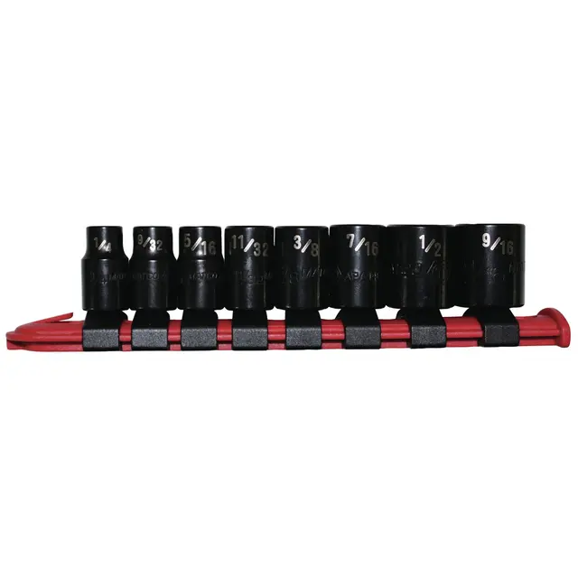 8 PIECE 1/4" DRIVE SAE PRO NON-SLIP SOCKET SET