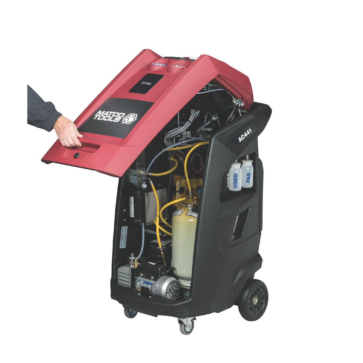 R134A TOUCHSCREEN AUTOMATIC OIL AND DYE INJECTION RECOVERY MACHINE WITH