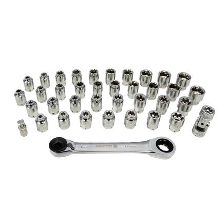 1/4" DRIVE 38 PIECE LOW PROFILE SOCKET SET