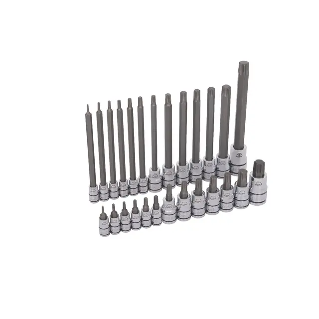 26 PIECE 1/4", 3/8", AND 1/2" DRIVE ADV STANDARD AND LONG TORX® BIT SOCKET SET