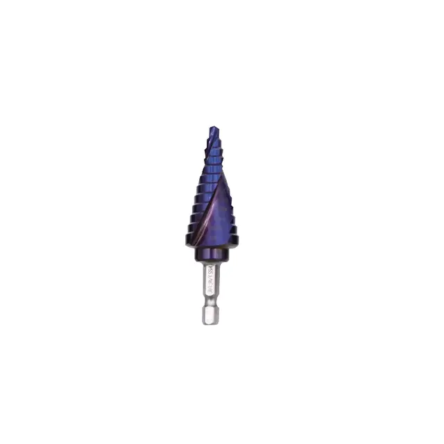 3/16"-1/2" TITANIUM BLUE STEP DRILL QUICK CHANGE