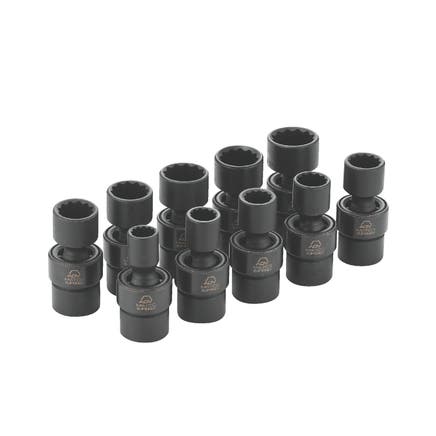 10 PIECE 3/8" DRIVE METRIC 12 POINT ADV UNIVERSAL IMPACT SOCKET SET