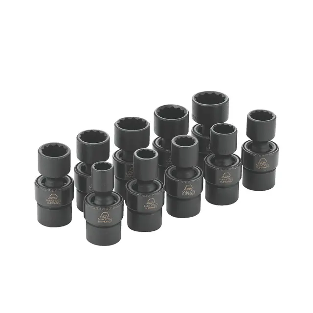 10 PIECE 3/8" DRIVE METRIC 12 POINT ADV UNIVERSAL IMPACT SOCKET SET