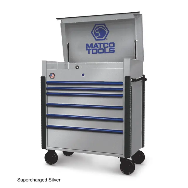 41" x 23" JSC773 ROLLING TOOL CART (SILVER VEIN/BLUE)