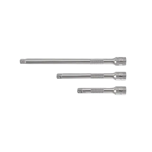 3 PIECE 1/4" DRIVE STANDARD CHROME EXTENSION SET