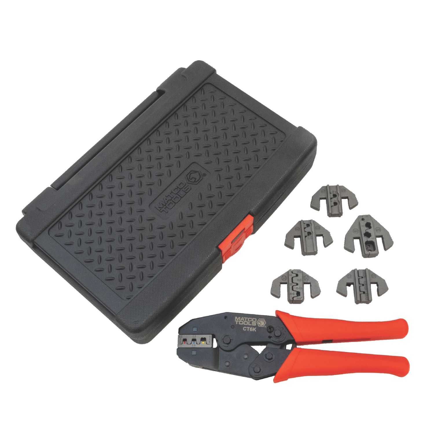 INTERCHANGEABLE CRIMPING TOOL KIT WITH 6 INTERCHANGEABLE DIES CT6K
