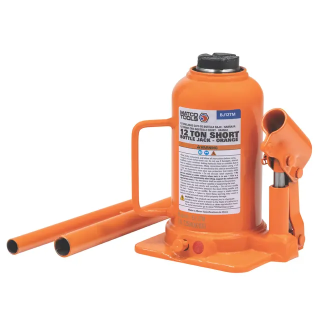 12 TON SHORTY HYDRAULIC BOTTLE JACK ORANGE