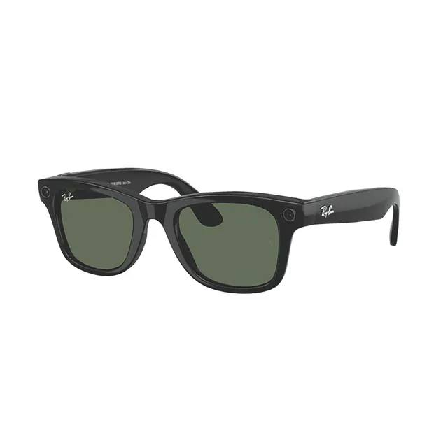 RAY-BAN META AI WAYFARER SHINY BLACK WITH G15 GREEN LENSES (GEN 2)