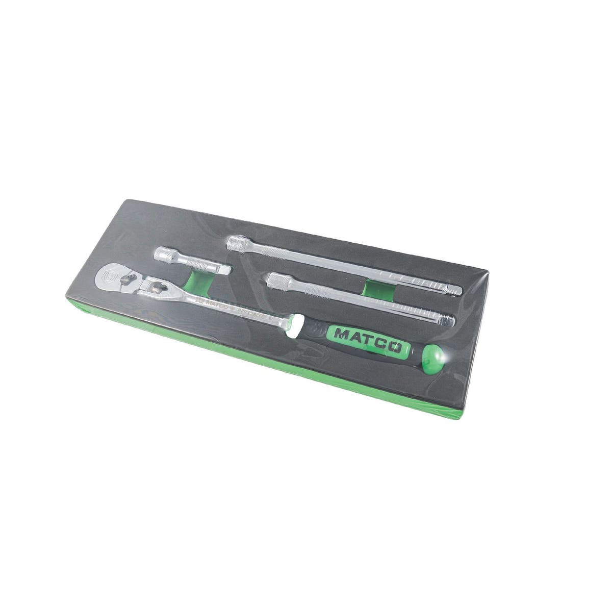 3/8" DRIVE 4 PIECE 12" EIGHTY8 TOOTH LOCKING FLEX RATCHET WITH CHROME EXTENSIONS 3", 6" AND 8