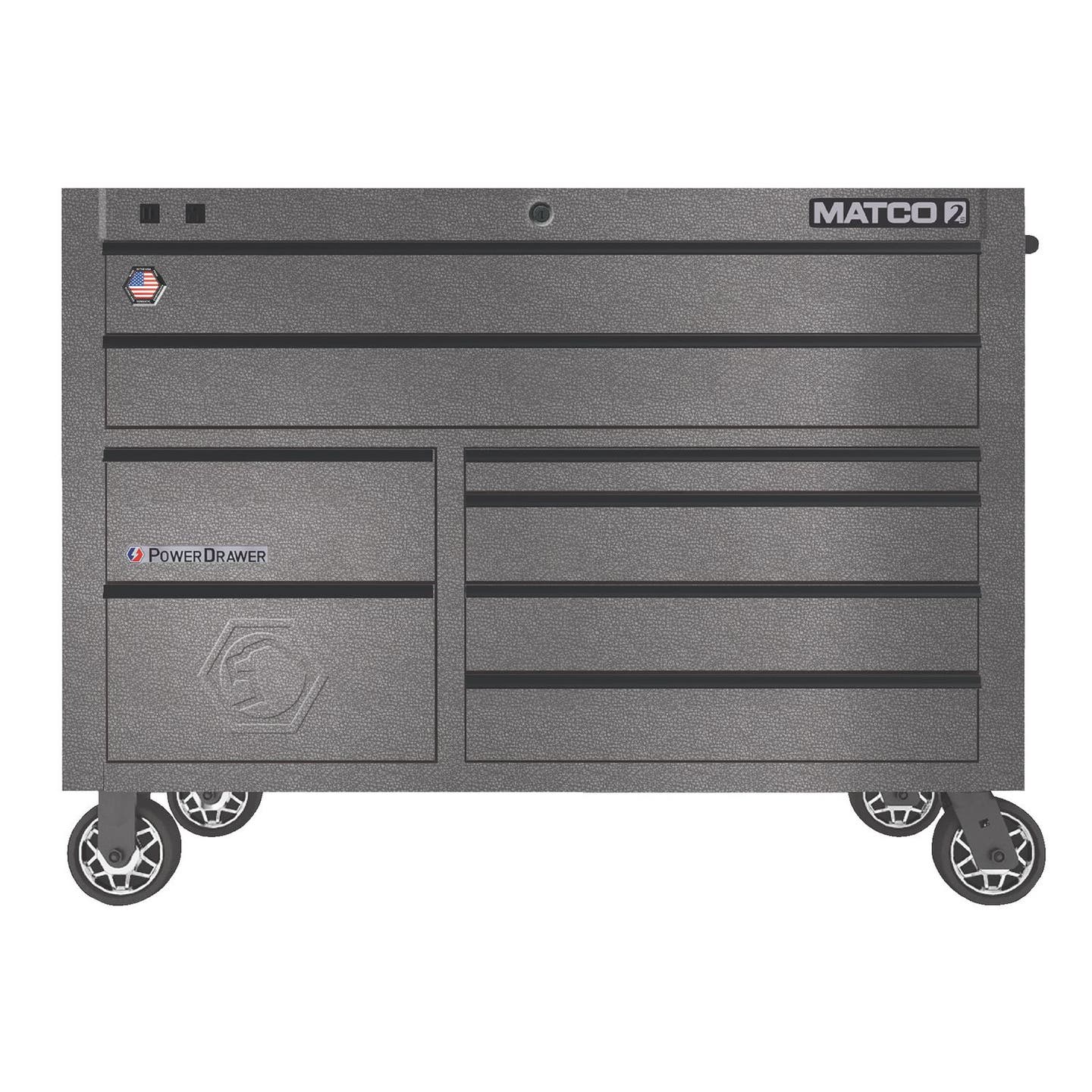 55" DOUBLE-BAY 25" DEEP 8-DRAWER 2S SILVER VEIN STOCK TOOLBOX