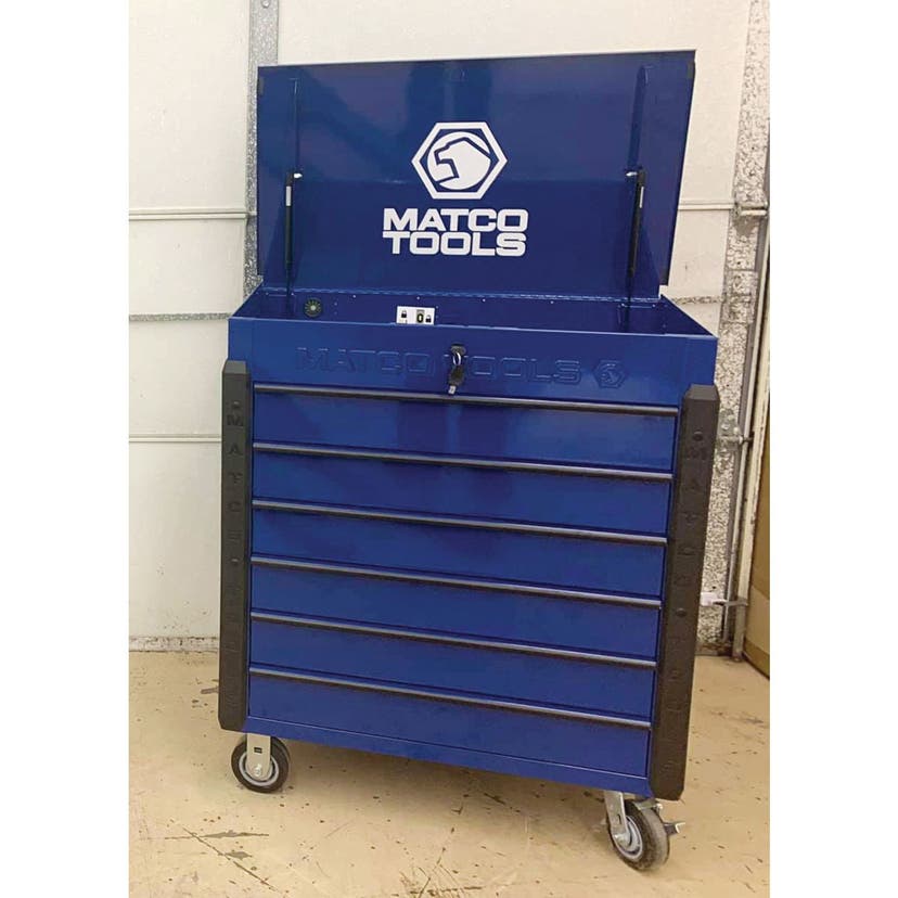 35" 6DRAWER JSC483 SAPPHIRE BLUE STOCK ROLLING TOOL CART JSC483DDB
