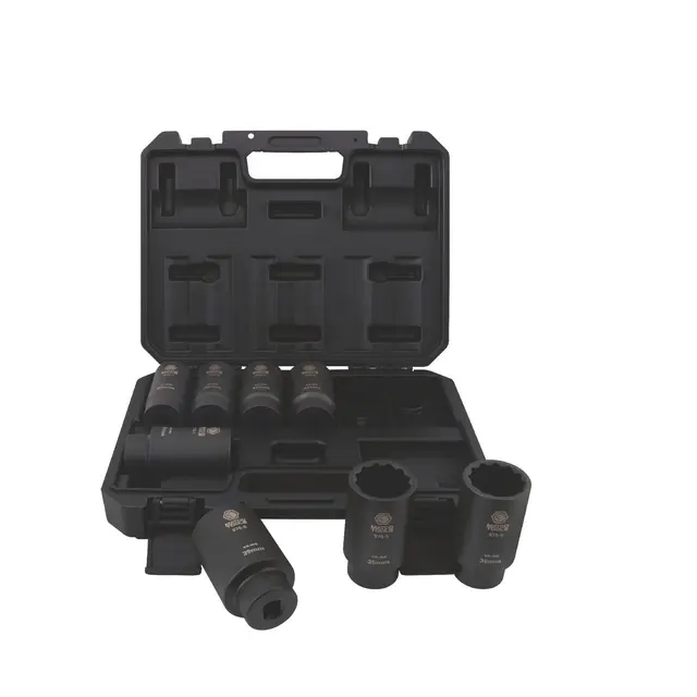 1/2" DRIVE 12 POINT AXLE NUT SOCKET SET, 8 PIECE