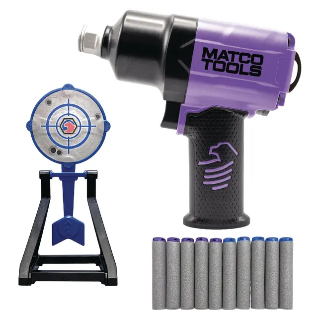 MATCO IMPACT WRENCH FOAM DART GUN SET, PURPLE