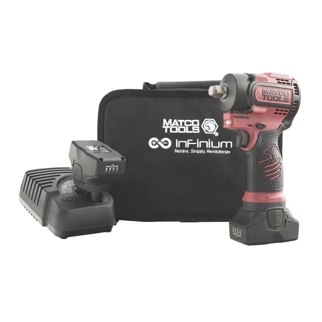 16V CORDLESS INFINIUM™ 1/2" DRIVE STUBBY IMPACT WRENCH KIT- BURGUNDY