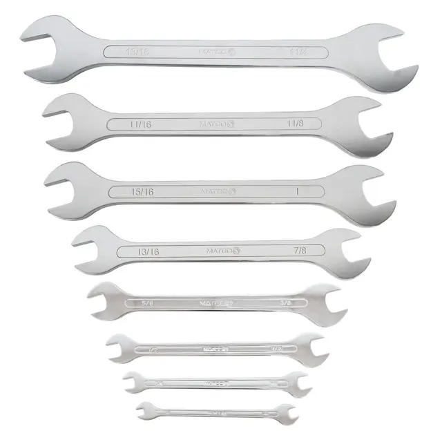 8 PIECE MASTER SAE THIN FLAT WRENCH SET