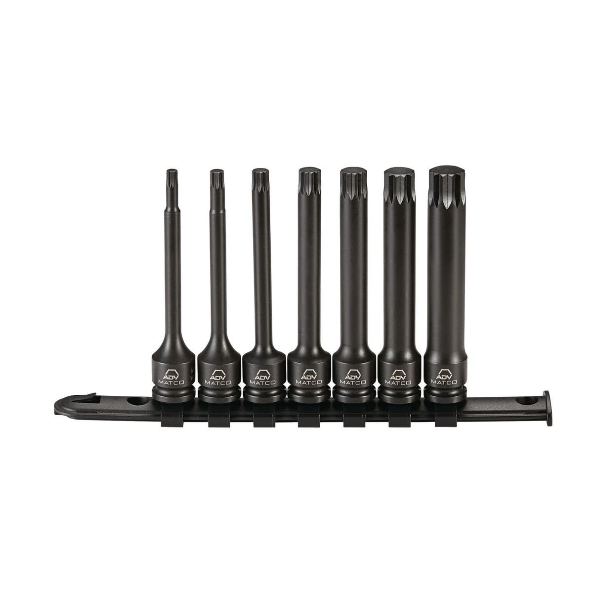 3/8" DRIVE 7 PIECE 4" LONG IMPACT ADV TRIPLE SQUARE BIT SET SBPQLM7V