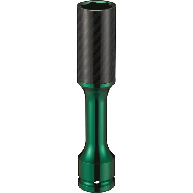 1/2" DRIVE 22MM METRIC 6 POINT THIN WALL EXTENSION SOCKET - GREEN