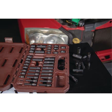 48 PIECE 1/4" DRIVE METRIC AND SAE 6 POINT ADV STANDARD AND DEEP IMPACT SOCKET SET