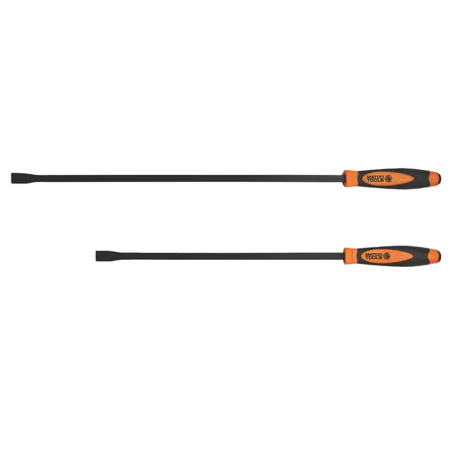 2 PIECE STRAIGHT AND CURVED TIP PRY BAR SET - ORANGE