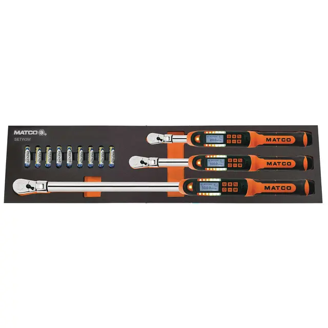3 PIECE ELECTRONIC TORQUE WRENCH SET - ORANGE