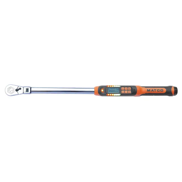 1/2" DRIVE FLEX HEAD 25-250 FT. LBS. ELECTRONIC TORQUE WRENCH WITH ANGLE MEASUREMENT - ORANGE