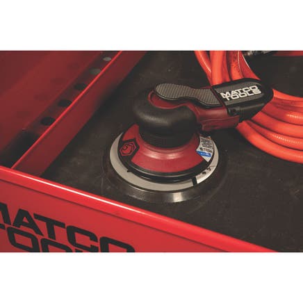 3/16" RANDOM ORBITAL PNEUMATIC LOW NOISE 6" PALM SANDER - BURGUNDY