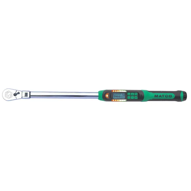 1/2" DRIVE FLEX HEAD 25-250 FT. LBS. ELECTRONIC TORQUE WRENCH WITH ANGLE MEASUREMENT - GREEN