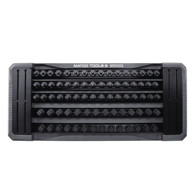 5 ROW MAGNETIC TWIST LOCK SOCKET AND BIT TRAY - SHADOW GRAY