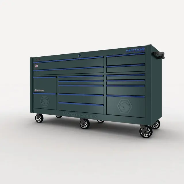 79" x 28" TRIPLE-BAY 4s SERIES TOOLBOX (THUNDERSTORM GRAY/BLUE)